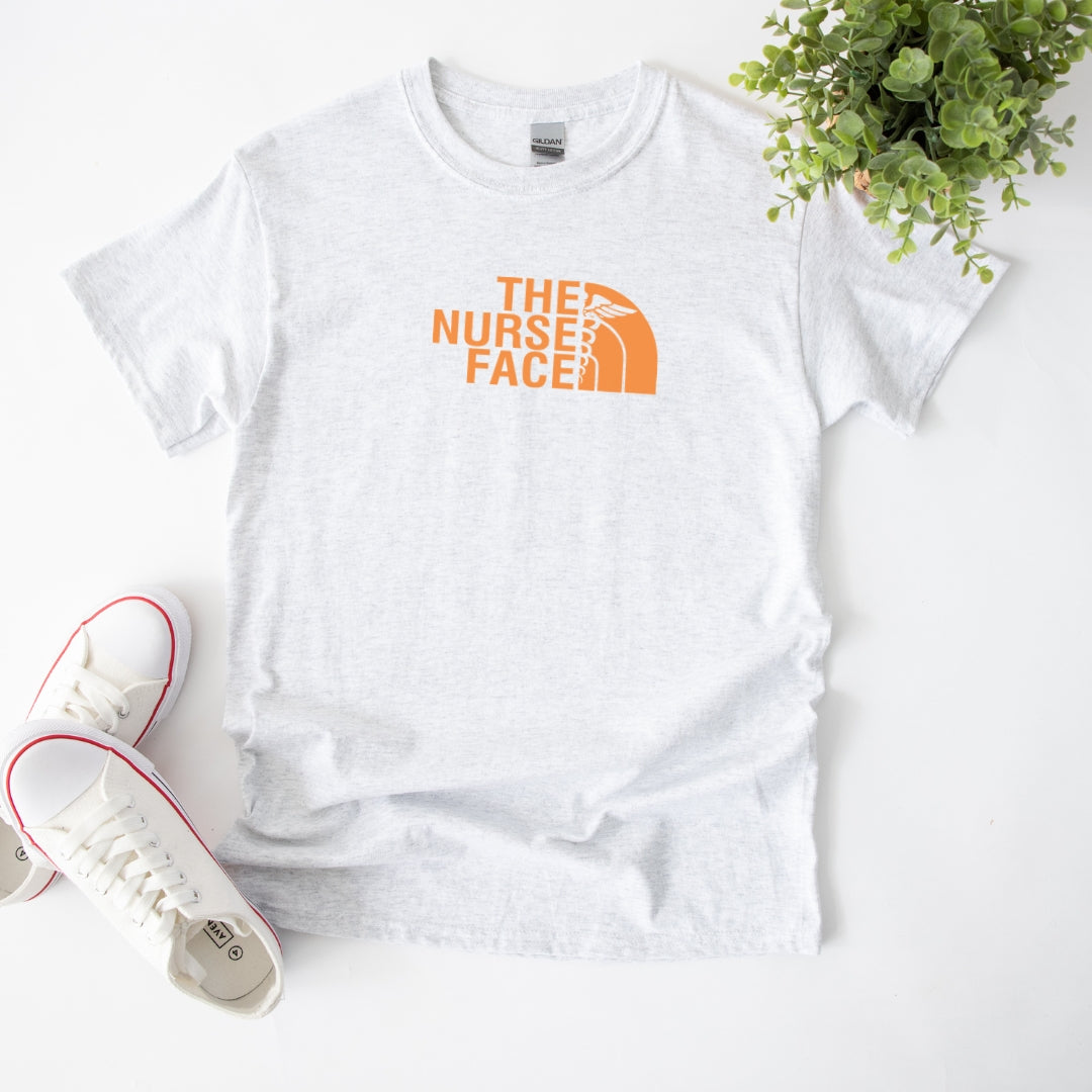 The Nurse Face T-shirt with Orange Design Unisex