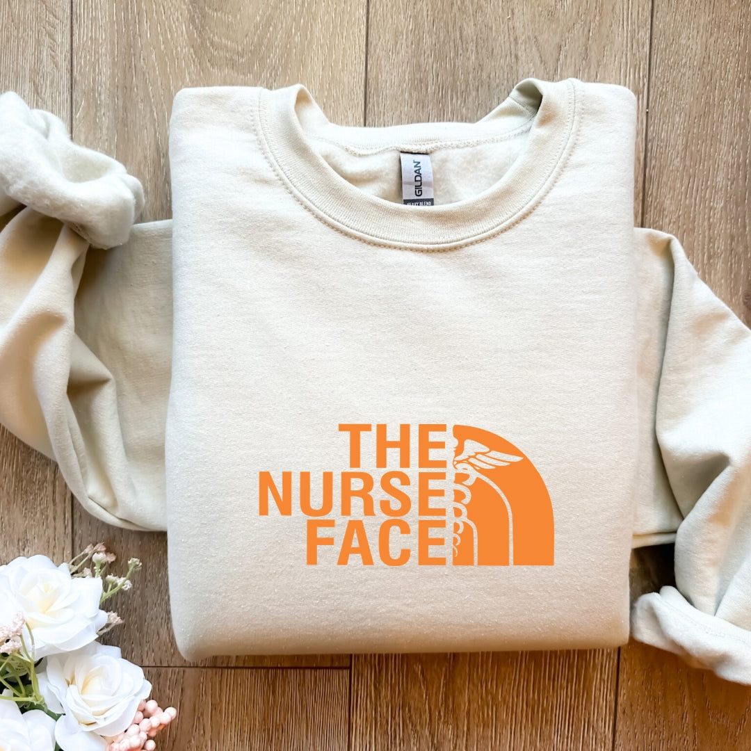 The Nurse Face Orange Crewneck Sweatshirt Unisex