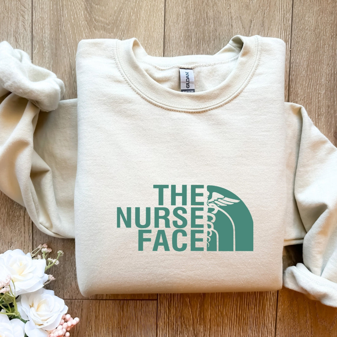 The Nurse Face Teal Crewneck Sweatshirt Unisex