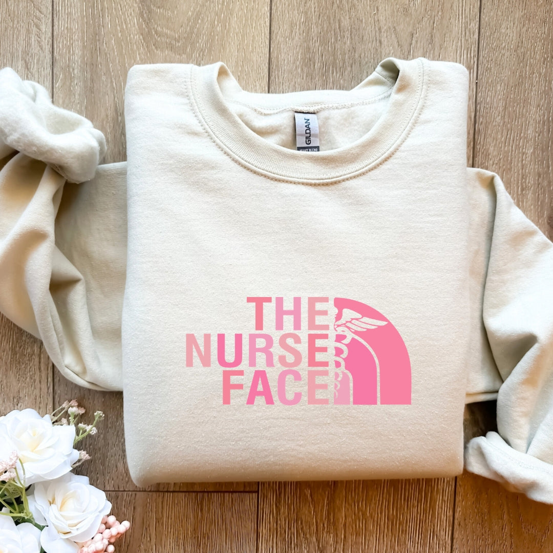 The Nurse Face Pink Crewneck Sweatshirt Unisex