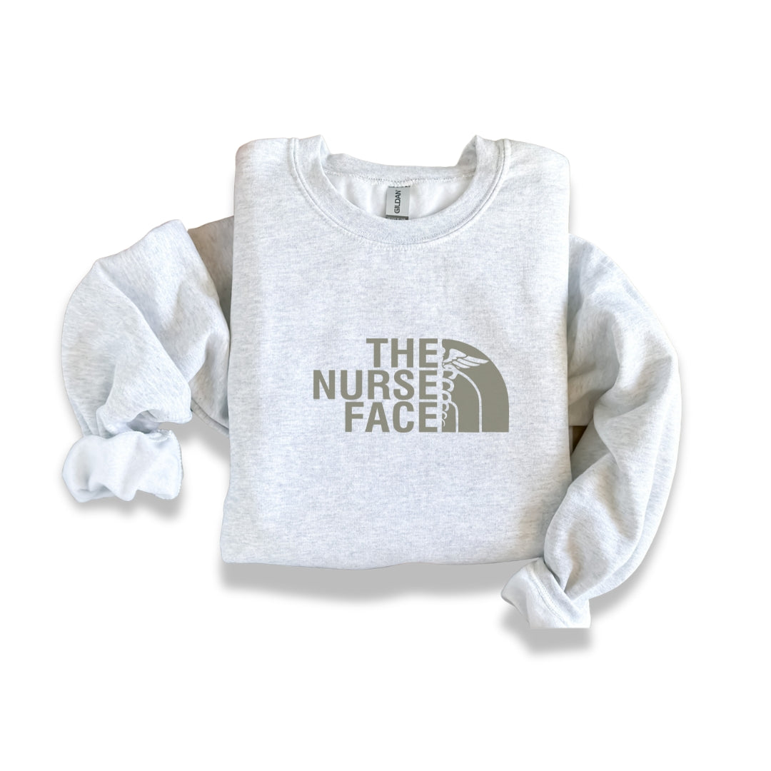 The Nurse Face Grey Crewneck Sweatshirt Unisex