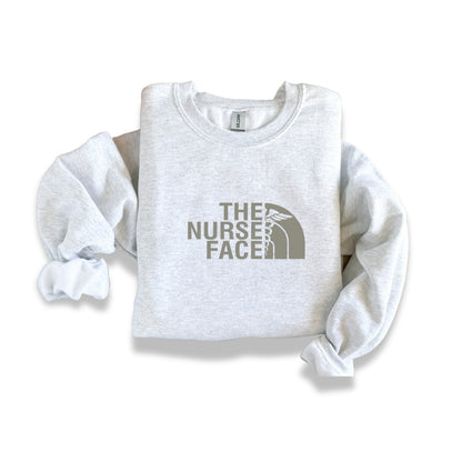 The Nurse Face Grey Crewneck Sweatshirt Unisex