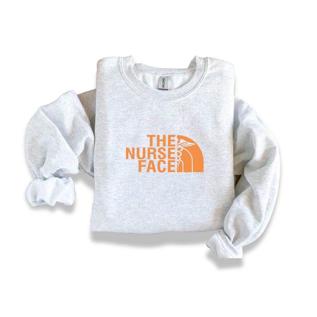 The Nurse Face Orange Crewneck Sweatshirt Unisex