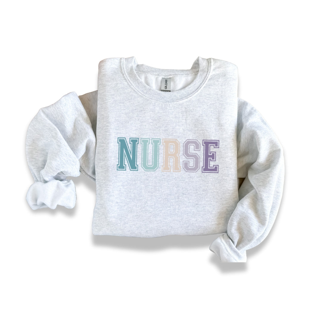 Nurse Pastel Colored Crewneck Sweatshirt Unisex