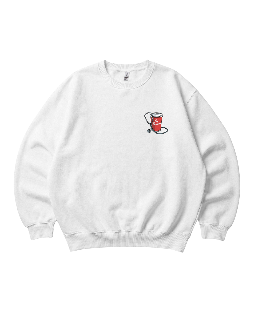 Tims Coffee and Stethoscope Crewneck Sweatshirt Unisex