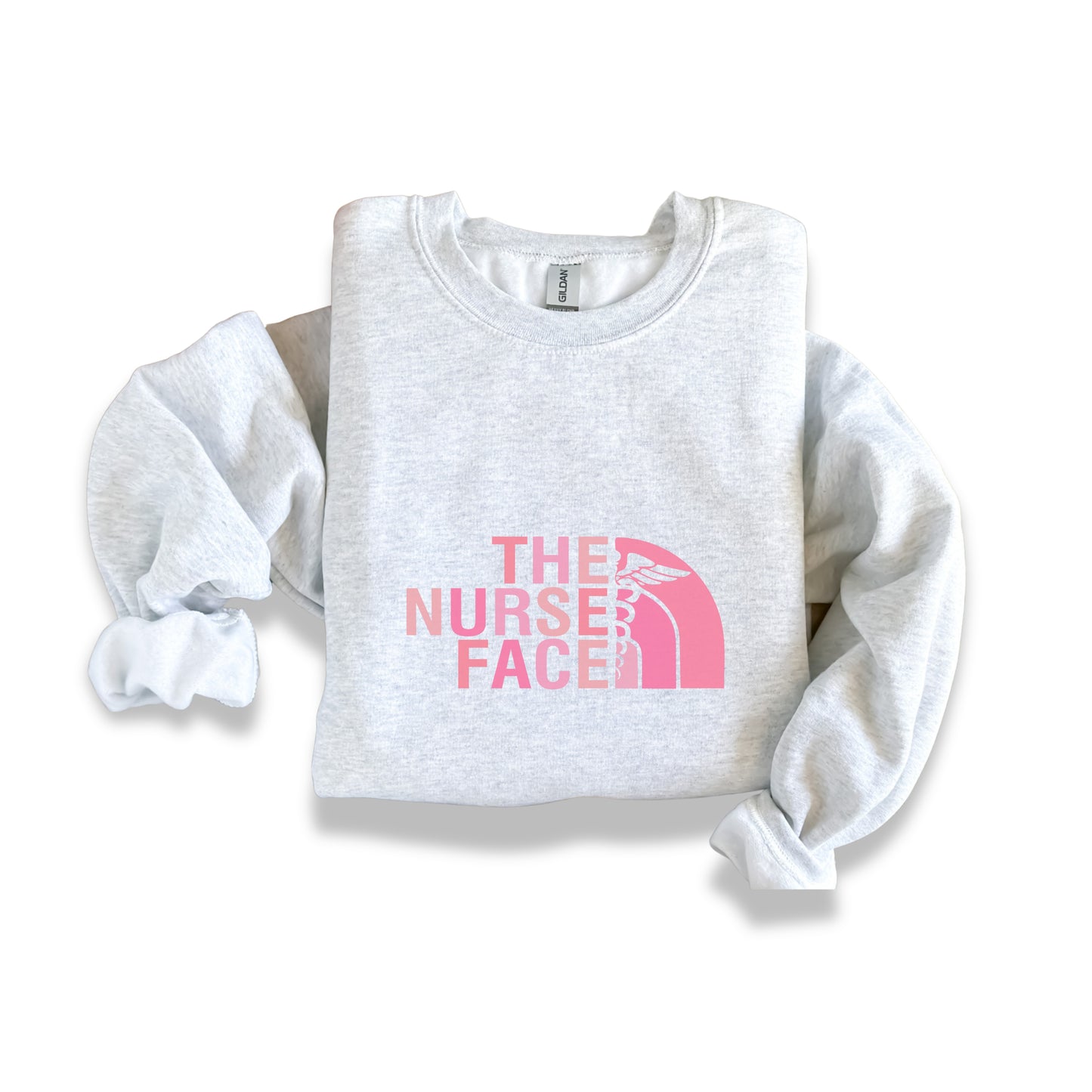 The Nurse Face Pink Crewneck Sweatshirt Unisex