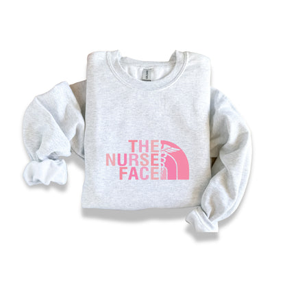The Nurse Face Pink Crewneck Sweatshirt Unisex