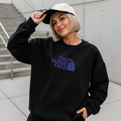The Nurse Face Blue Crewneck Sweatshirt Unisex