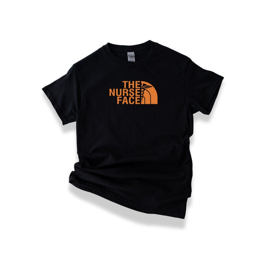 The Nurse Face T-shirt with Orange Design Unisex