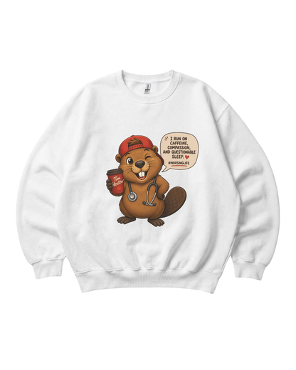 Funny Beaver Nurse Crewneck Sweatshirt Unisex Sublimation