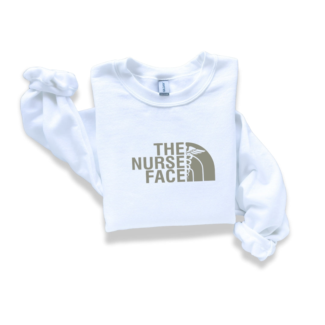 The Nurse Face Grey Crewneck Sweatshirt Unisex