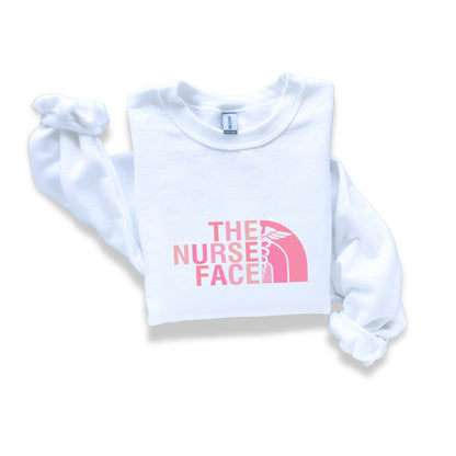 The Nurse Face Pink Crewneck Sweatshirt Unisex