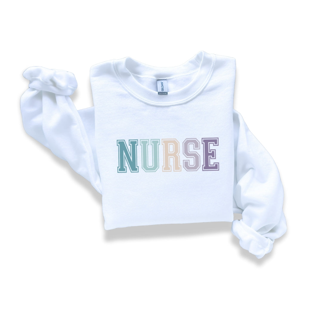Nurse Pastel Colored Crewneck Sweatshirt Unisex