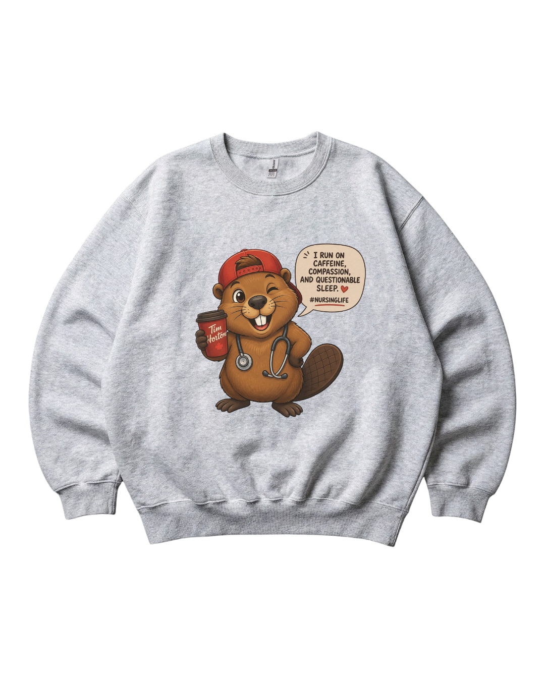 Funny Beaver Nurse Crewneck Sweatshirt Unisex Sublimation
