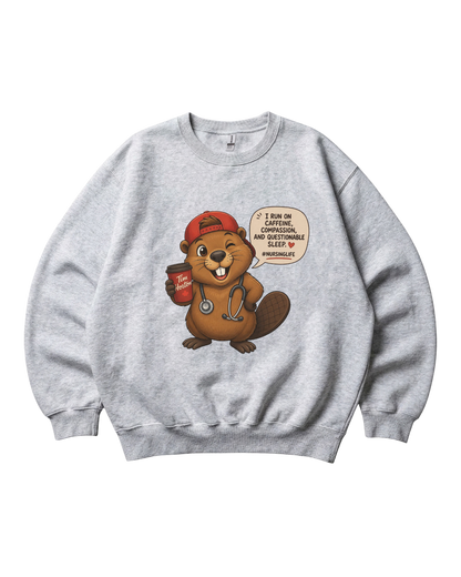 Funny Beaver Nurse Crewneck Sweatshirt Unisex Sublimation