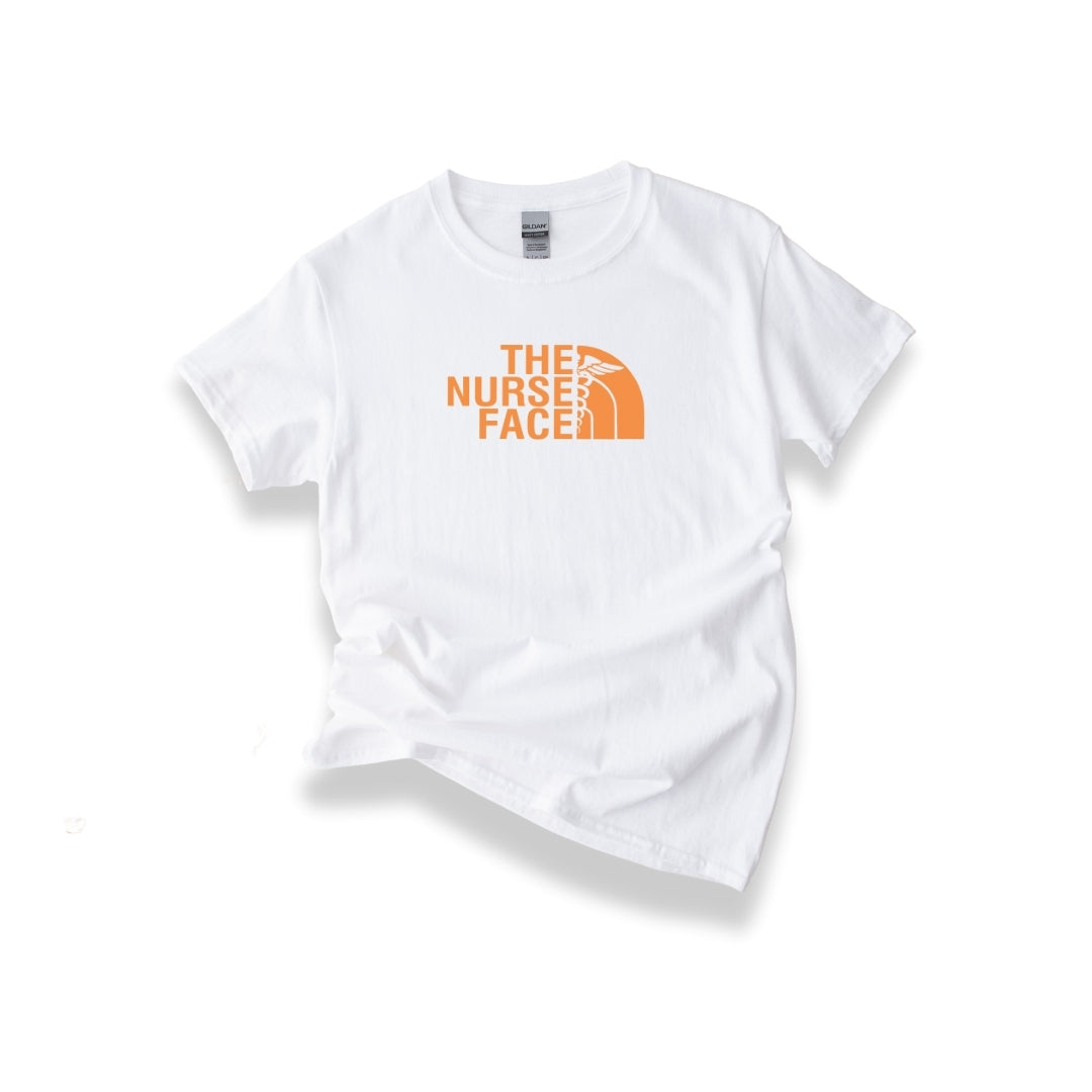 The Nurse Face T-shirt with Orange Design Unisex