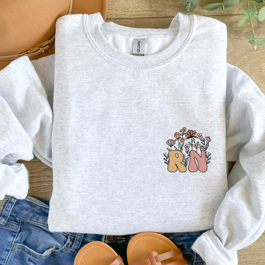 RN Flower Design Crewneck Sweatshirt Unisex