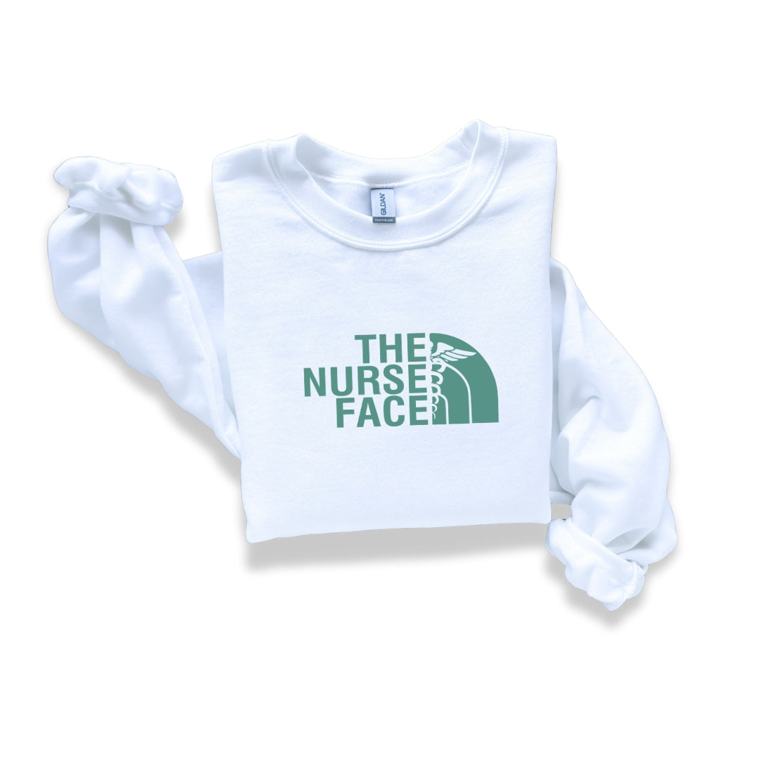 The Nurse Face Teal Crewneck Sweatshirt Unisex