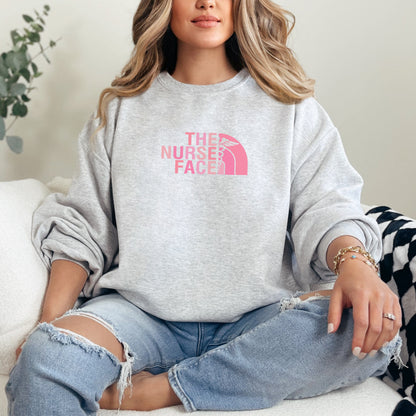 The Nurse Face Pink Crewneck Sweatshirt Unisex