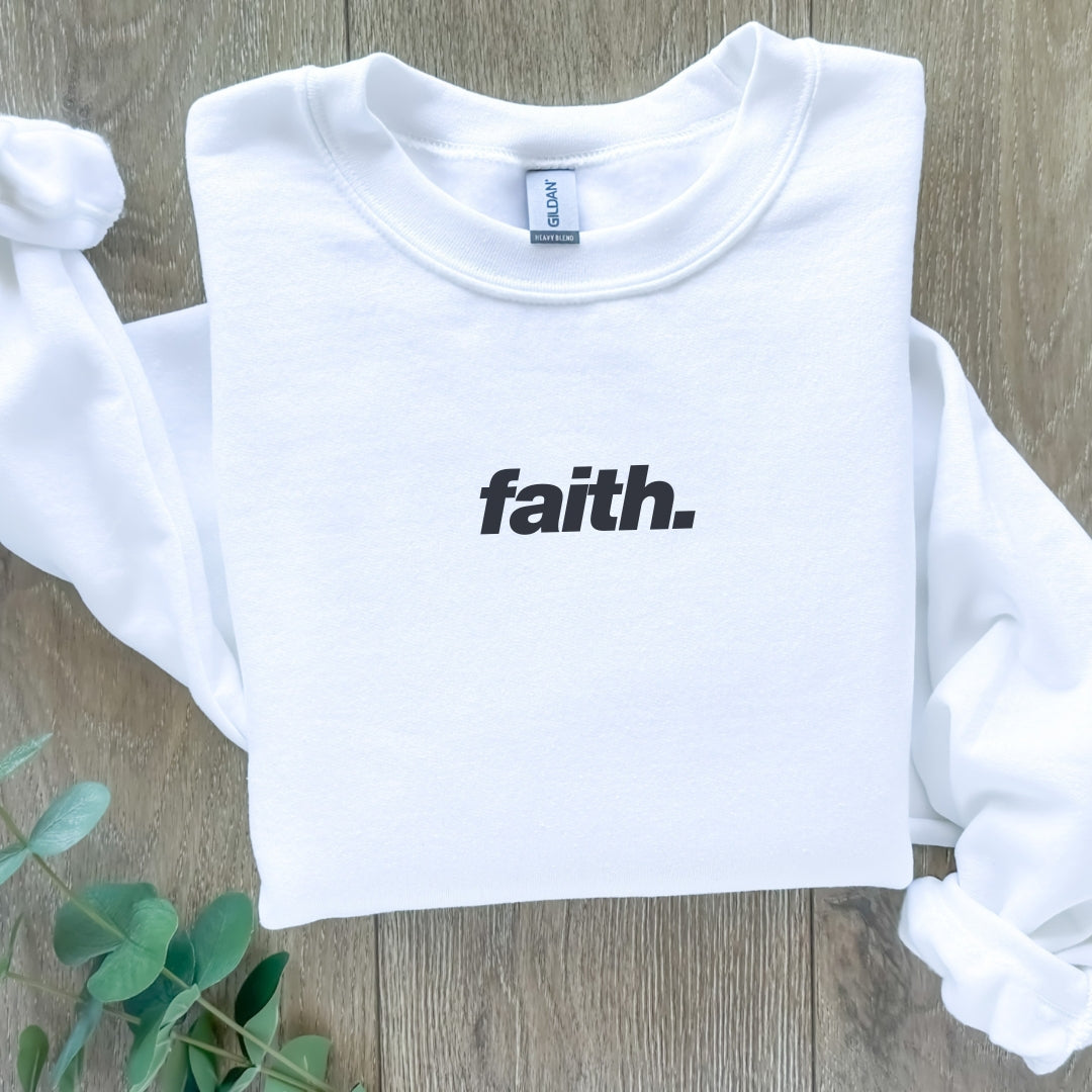 Faith Minimalist Center Chest Crewneck Sweatshirt Unisex