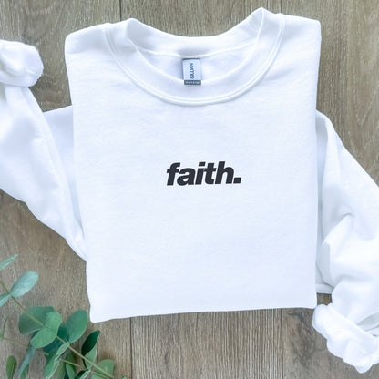 Faith Minimalist Center Chest Crewneck Sweatshirt Unisex