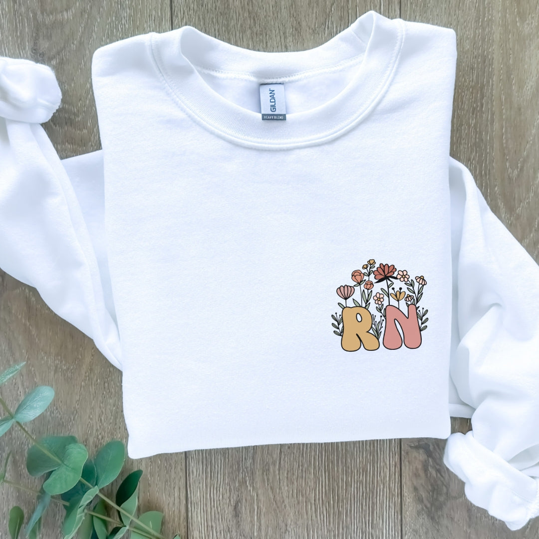 RN Flower Design Crewneck Sweatshirt Unisex