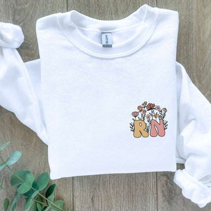 RN Flower Design Crewneck Sweatshirt Unisex