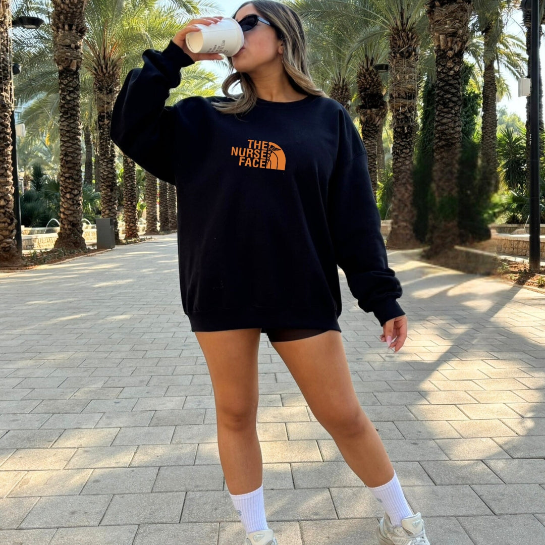 The Nurse Face Orange Crewneck Sweatshirt Unisex