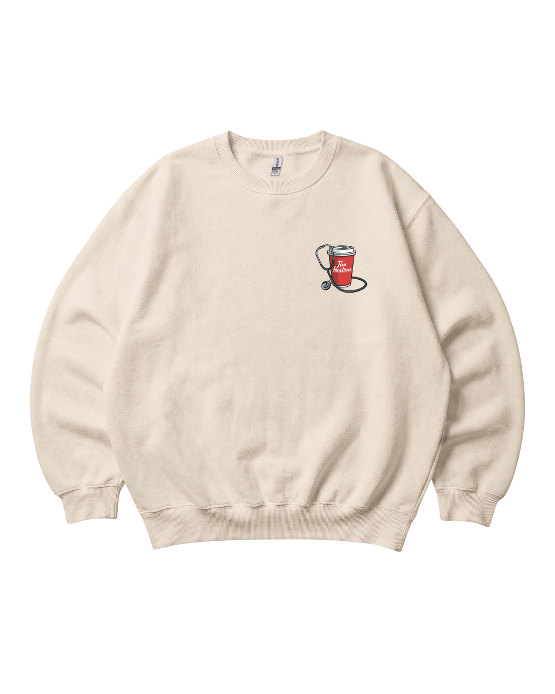Tims Coffee and Stethoscope Crewneck Sweatshirt Unisex