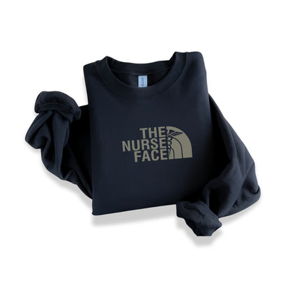 The Nurse Face Grey Crewneck Sweatshirt Unisex