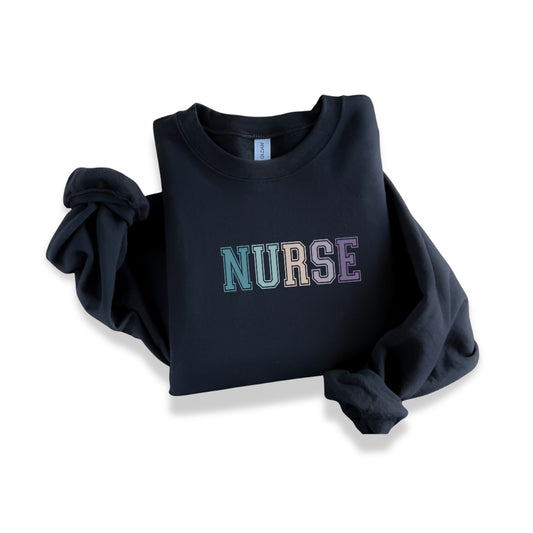 Nurse Pastel Colored Crewneck Sweatshirt Unisex