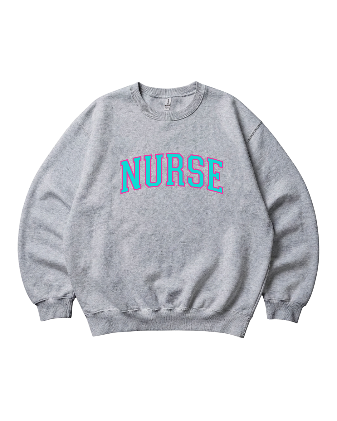 Nurse Neon College Font Crewneck Sweatshirt Unisex