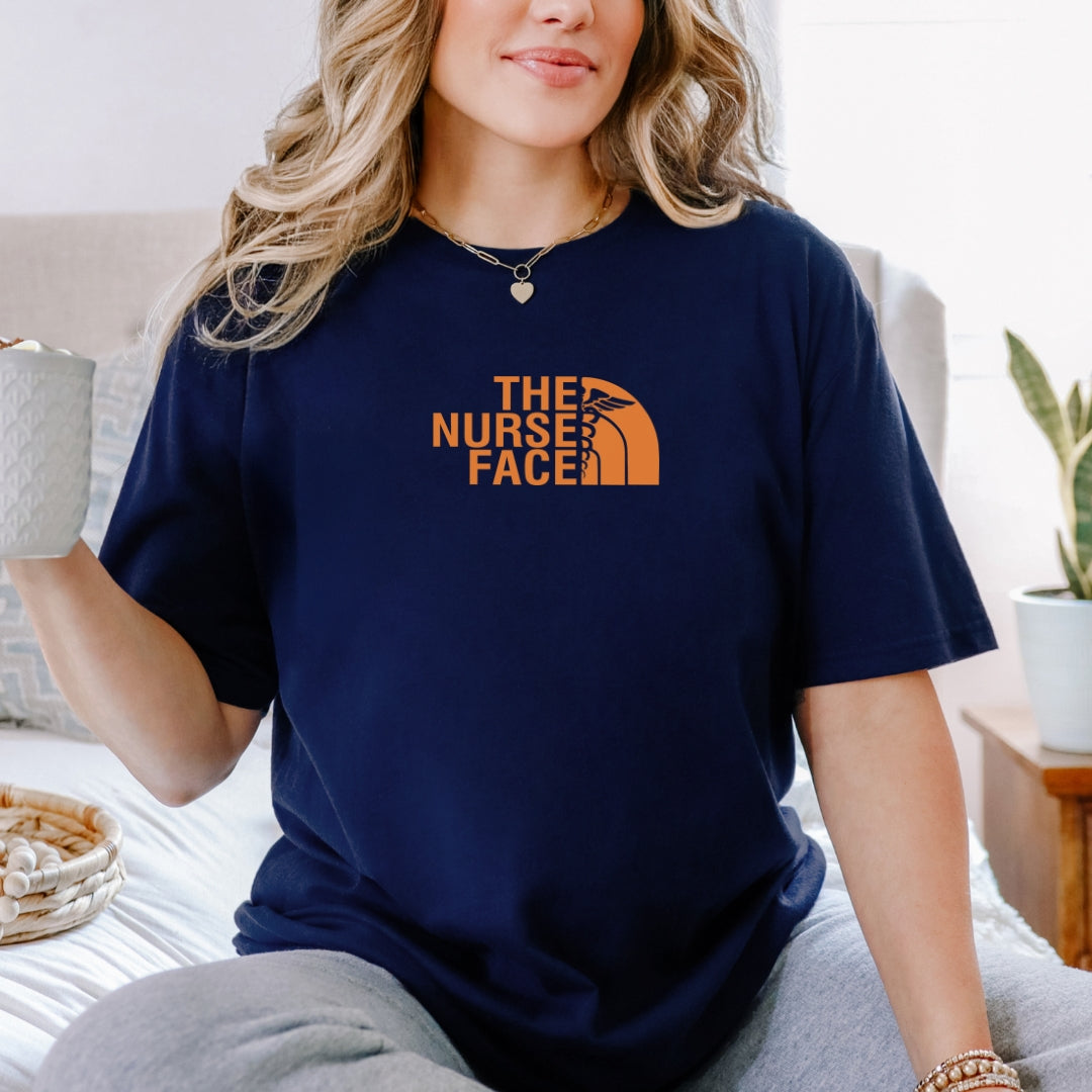 The Nurse Face T-shirt with Orange Design Unisex