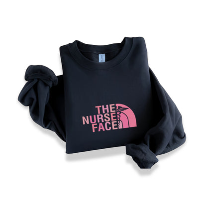 The Nurse Face Pink Crewneck Sweatshirt Unisex