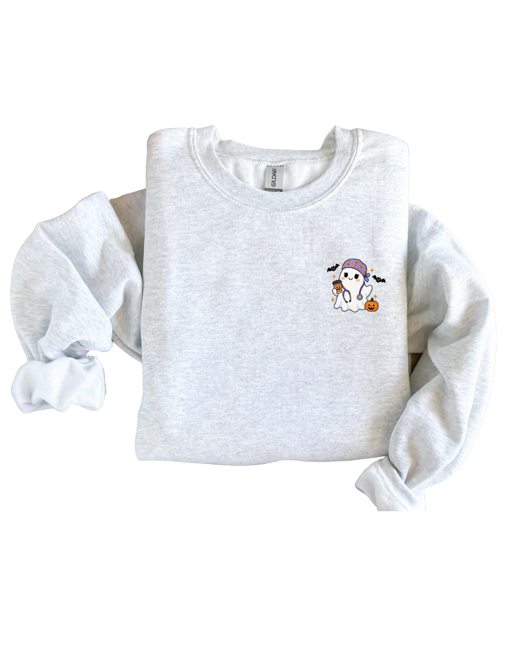 Halloween Ghost Cute Pumpkin Crewneck Sweatshirt Unisex