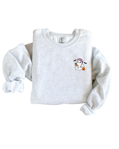 Halloween Ghost Cute Pumpkin Crewneck Sweatshirt Unisex