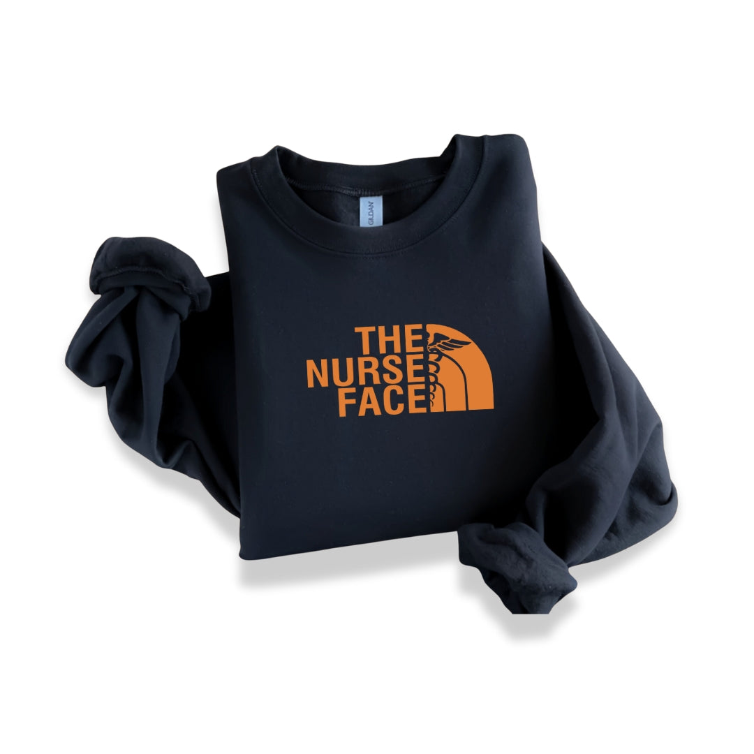 The Nurse Face Orange Crewneck Sweatshirt Unisex