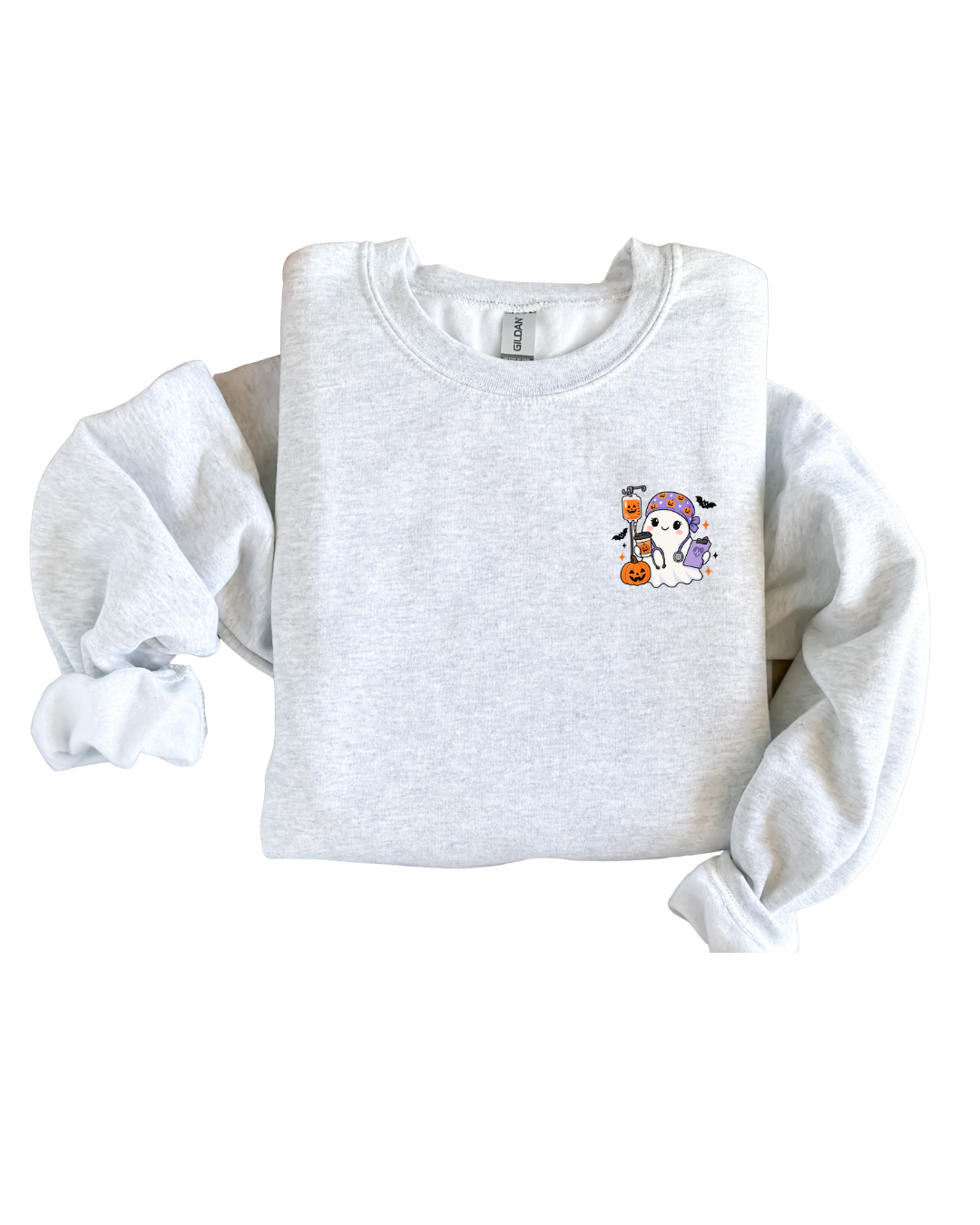 Cute IV Halloween Pumpkin Ghost Crewneck Unisex
