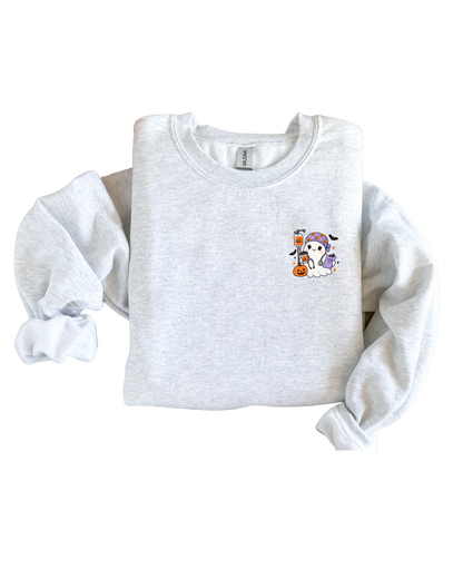 Cute IV Halloween Pumpkin Ghost Crewneck Unisex