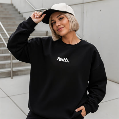 Faith Minimalist Center Chest Crewneck Sweatshirt Unisex