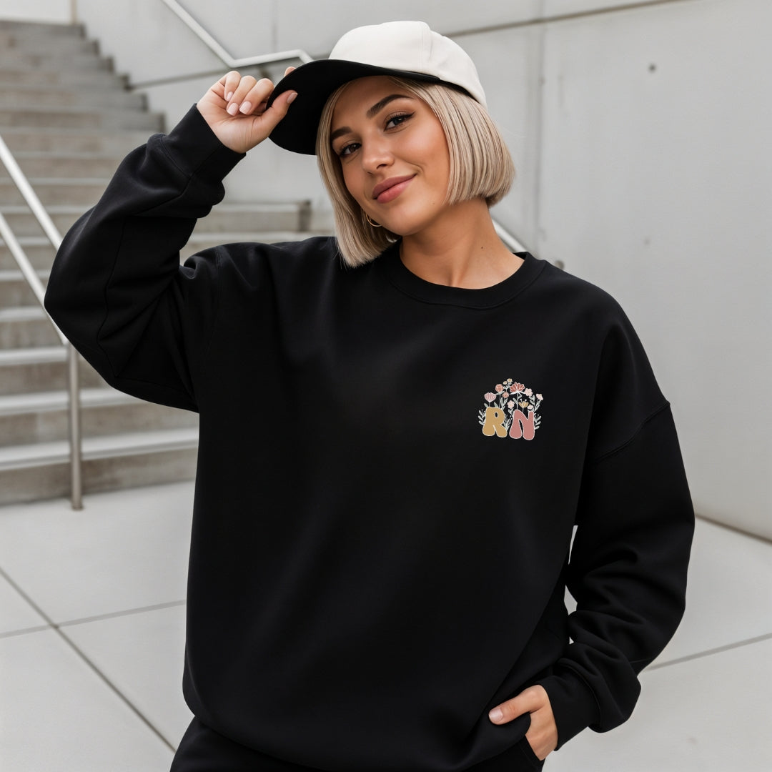RN Flower Design Crewneck Sweatshirt Unisex