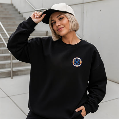 Healthcare Squad Orange White Crewneck Sweatshirt Unisex