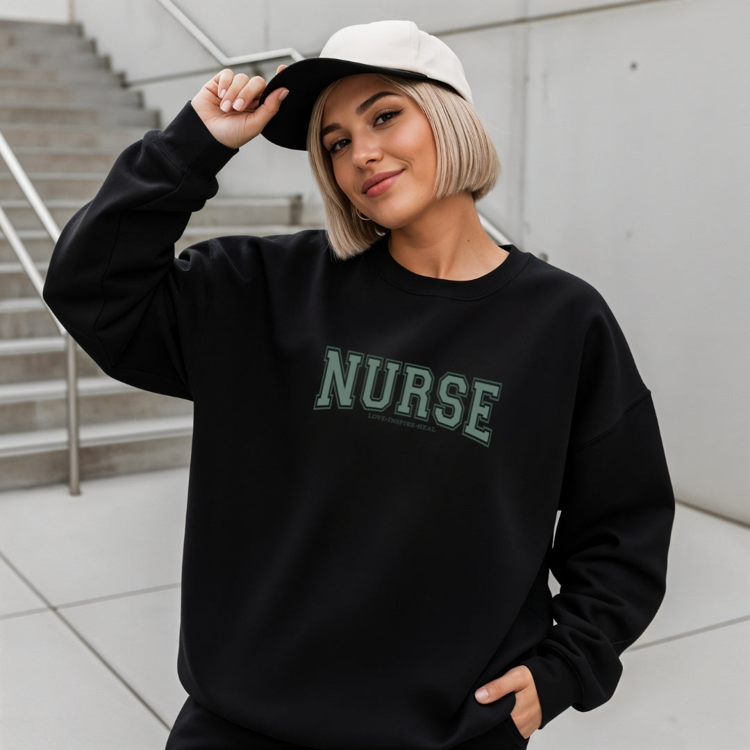 Nurse Love Inspire Heal Crewneck Sweatshirt Unisex
