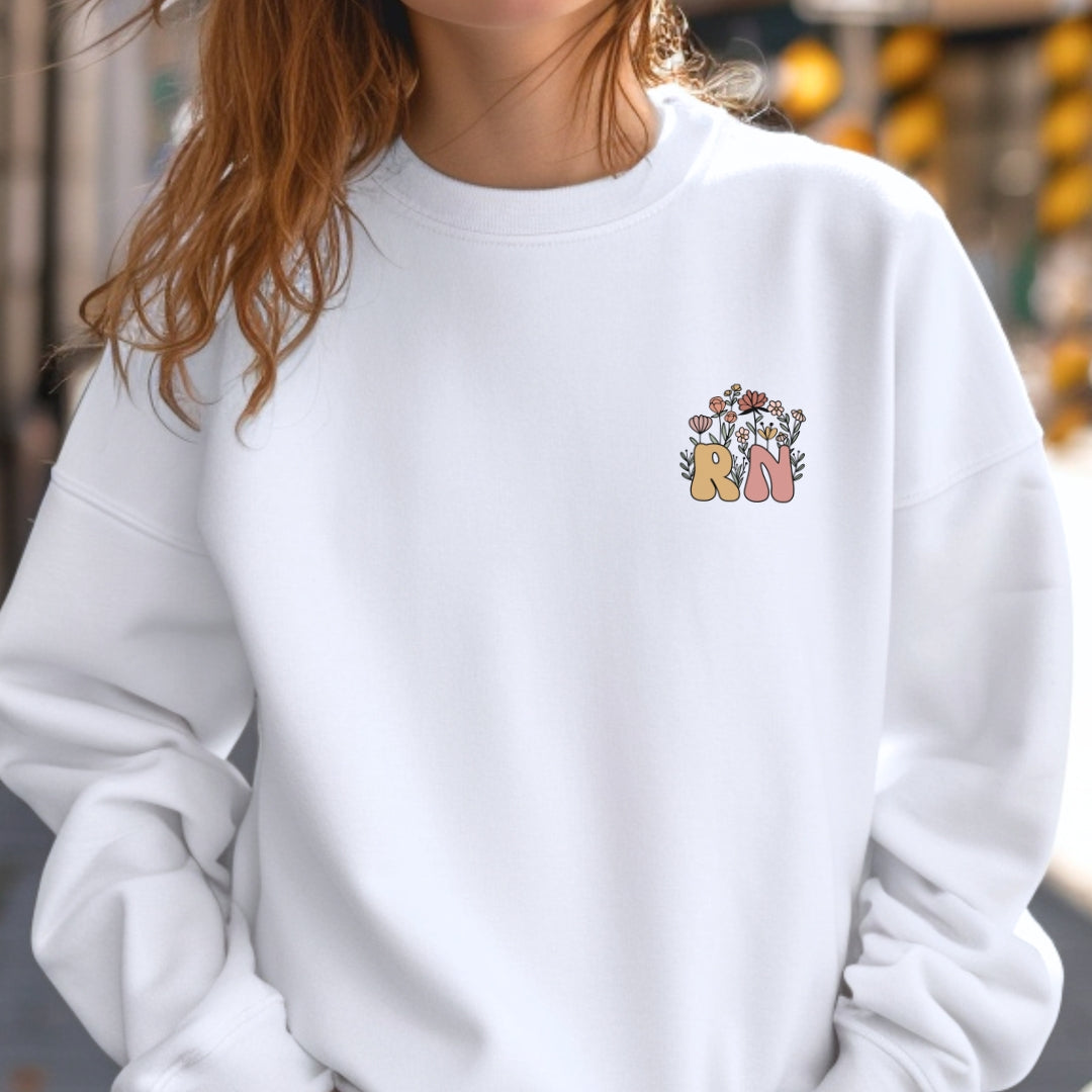 RN Flower Design Crewneck Sweatshirt Unisex
