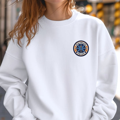 Healthcare Squad Orange White Crewneck Sweatshirt Unisex