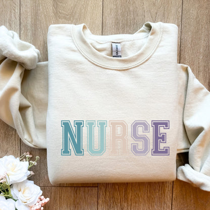 Nurse Pastel Colored Crewneck Sweatshirt Unisex