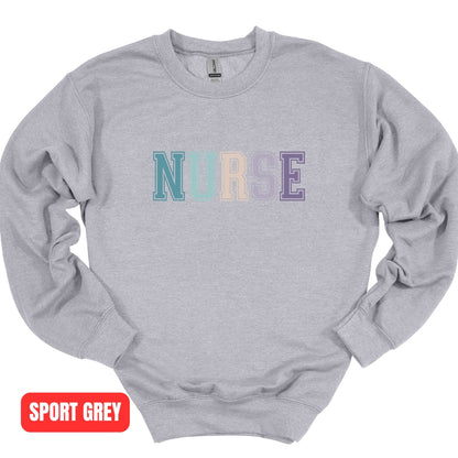 Nurse Pastel Colored Crewneck Sweatshirt Unisex