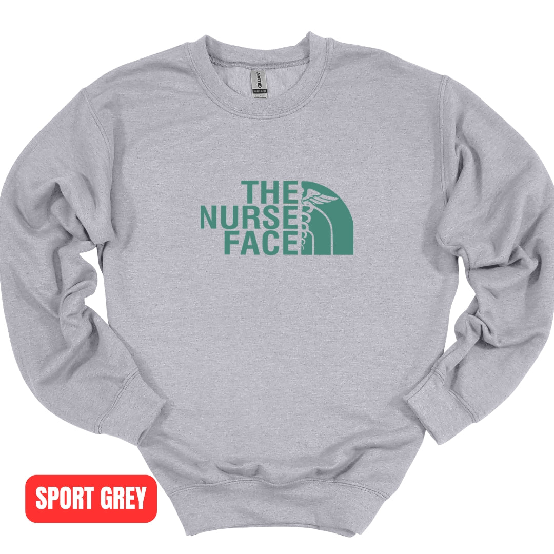 The Nurse Face Teal Crewneck Sweatshirt Unisex