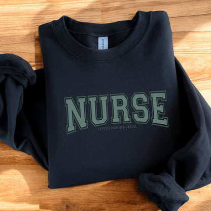 Nurse Love Inspire Heal Crewneck Sweatshirt Unisex
