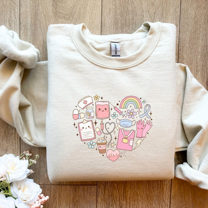Healthcare Heart Crewneck Sweatshirt